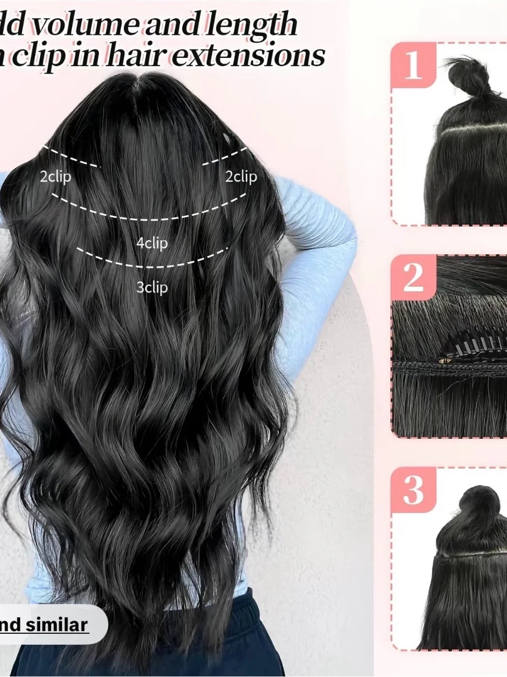 Clip-In Wavy Hair Extensions - Black